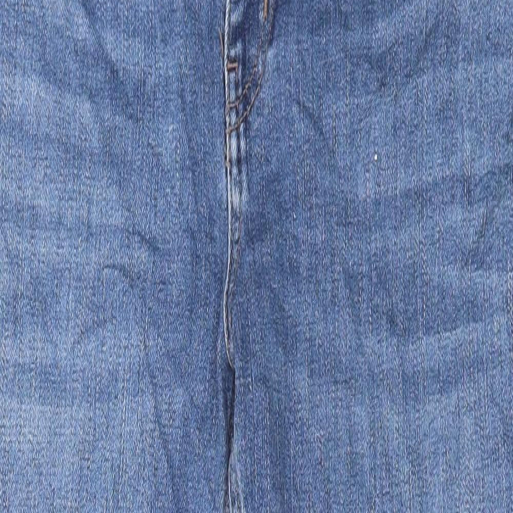 Marks and Spencer Womens Blue Cotton Skinny Jeans Size 14 L31 in Regular Button