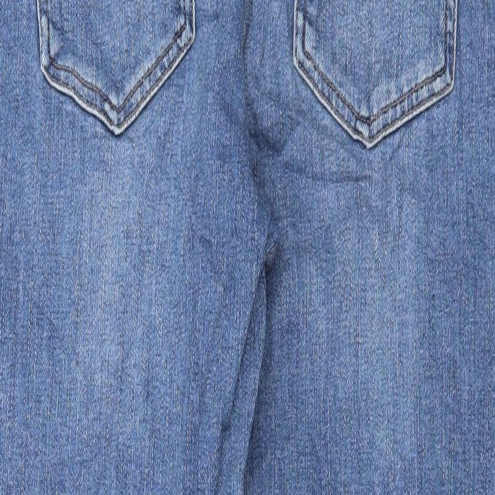 Marks and Spencer Womens Blue Cotton Skinny Jeans Size 14 L31 in Regular Button