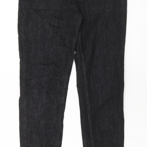 Marks and Spencer Womens Black Cotton Skinny Jeans Size 10 L30 in Regular Button