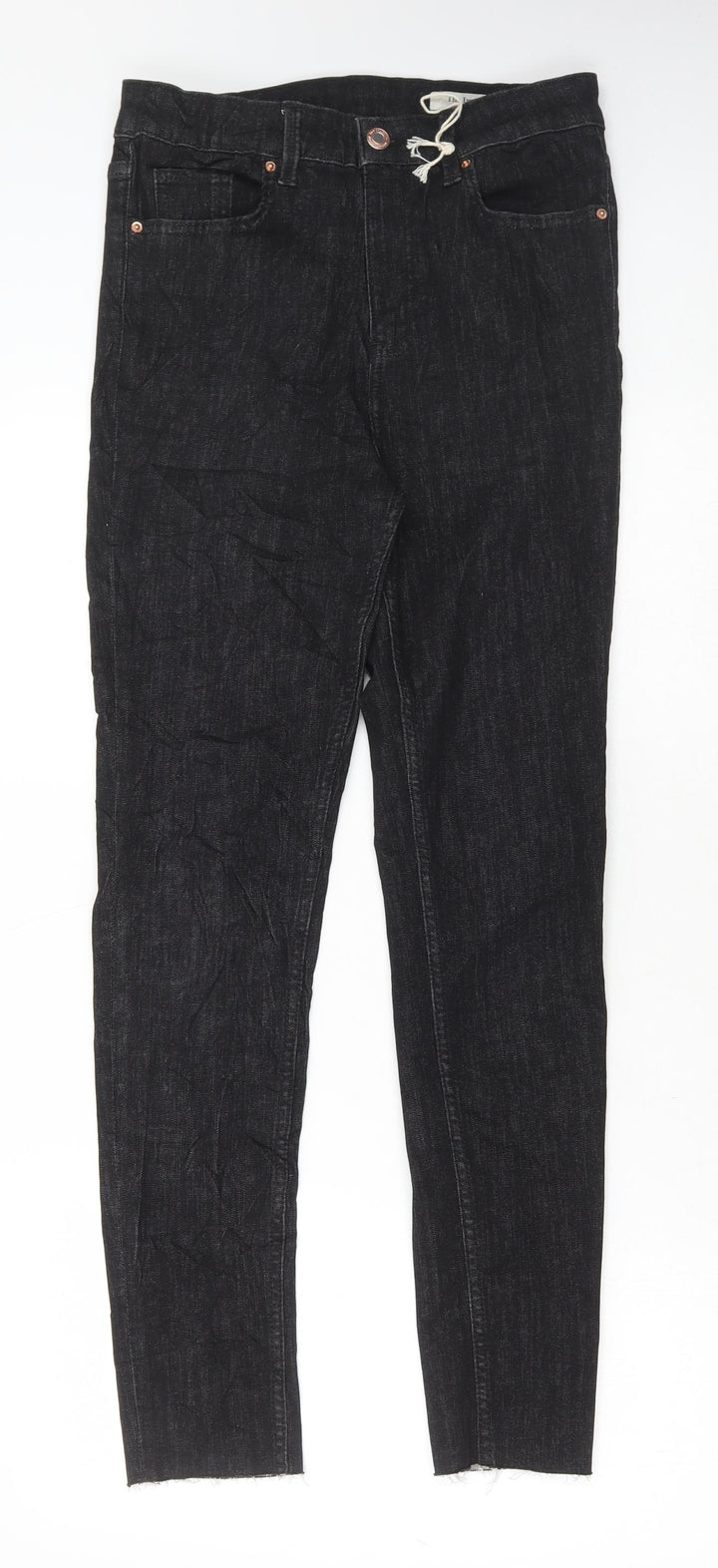 Marks and Spencer Womens Black Cotton Skinny Jeans Size 10 L30 in Regular Button