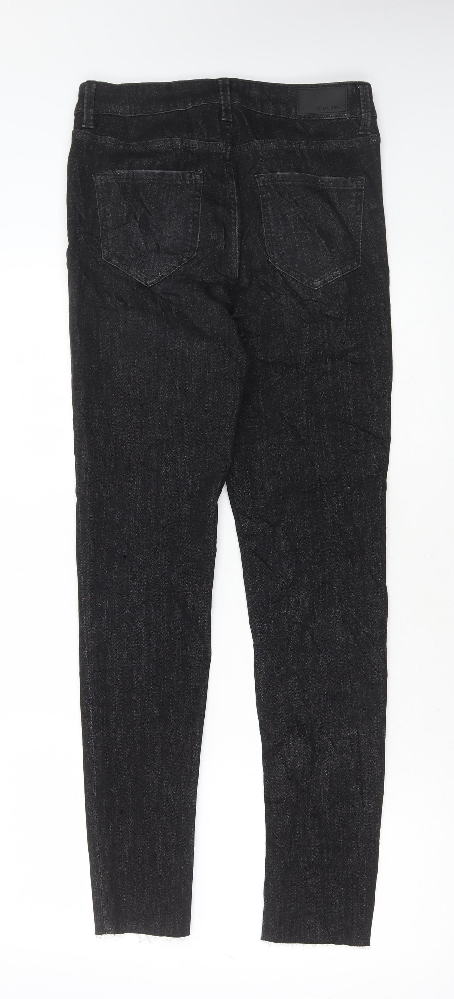 Marks and Spencer Womens Black Cotton Skinny Jeans Size 10 L30 in Regular Button