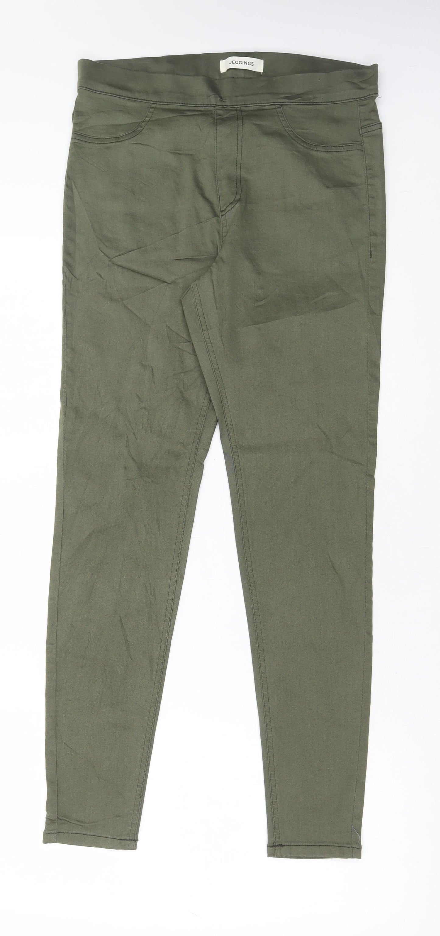 Marks and Spencer Womens Green Cotton Jegging Jeans Size 12 L29 in Regular