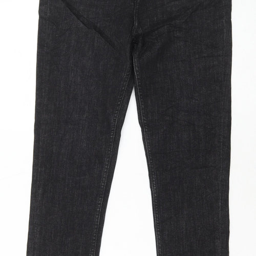 Marks and Spencer Womens Black Cotton Skinny Jeans Size 10 L30 in Regular Button