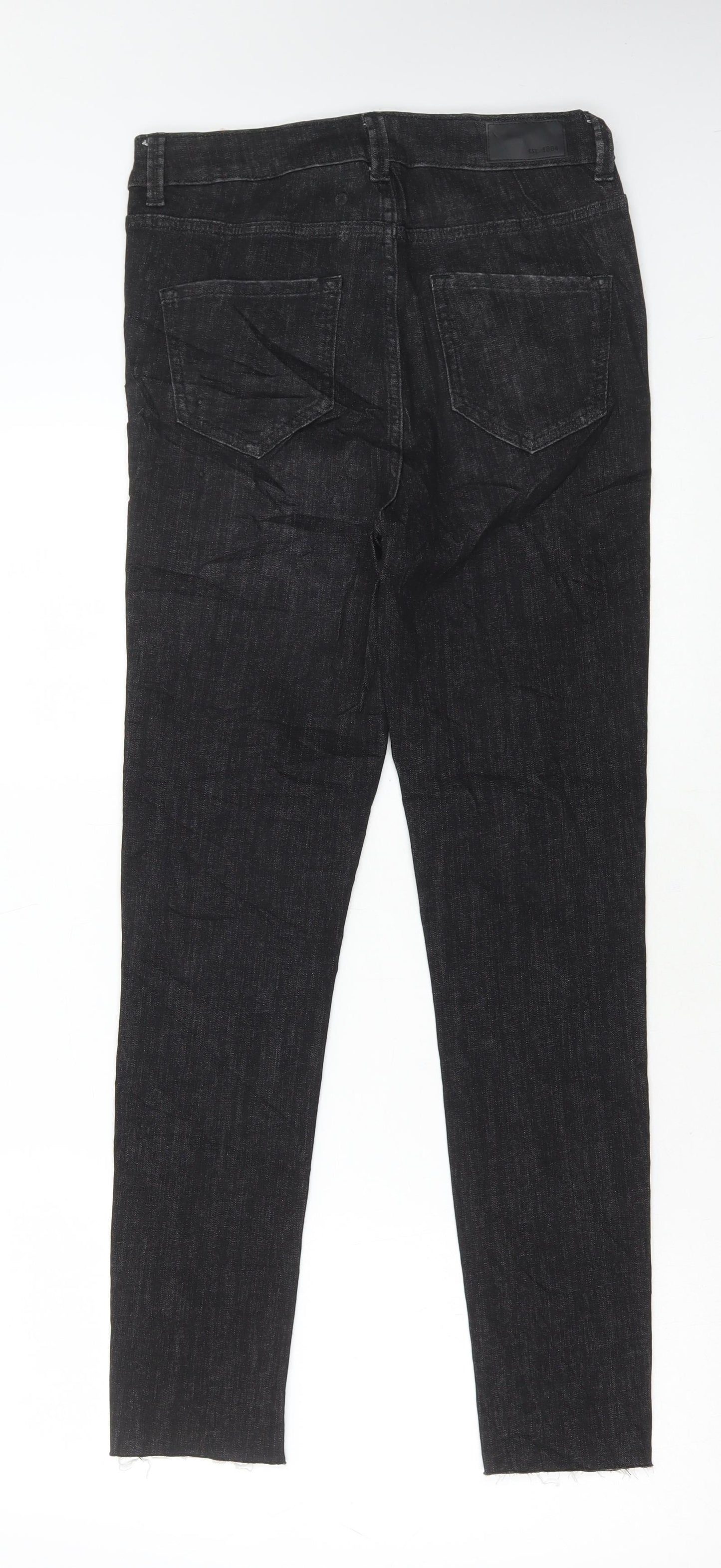 Marks and Spencer Womens Black Cotton Skinny Jeans Size 10 L30 in Regular Button
