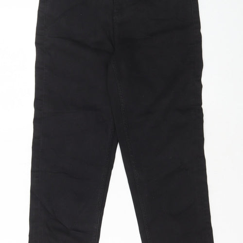 Marks and Spencer Womens Black Cotton Cropped Jeans Size 8 L23 in Regular Zip