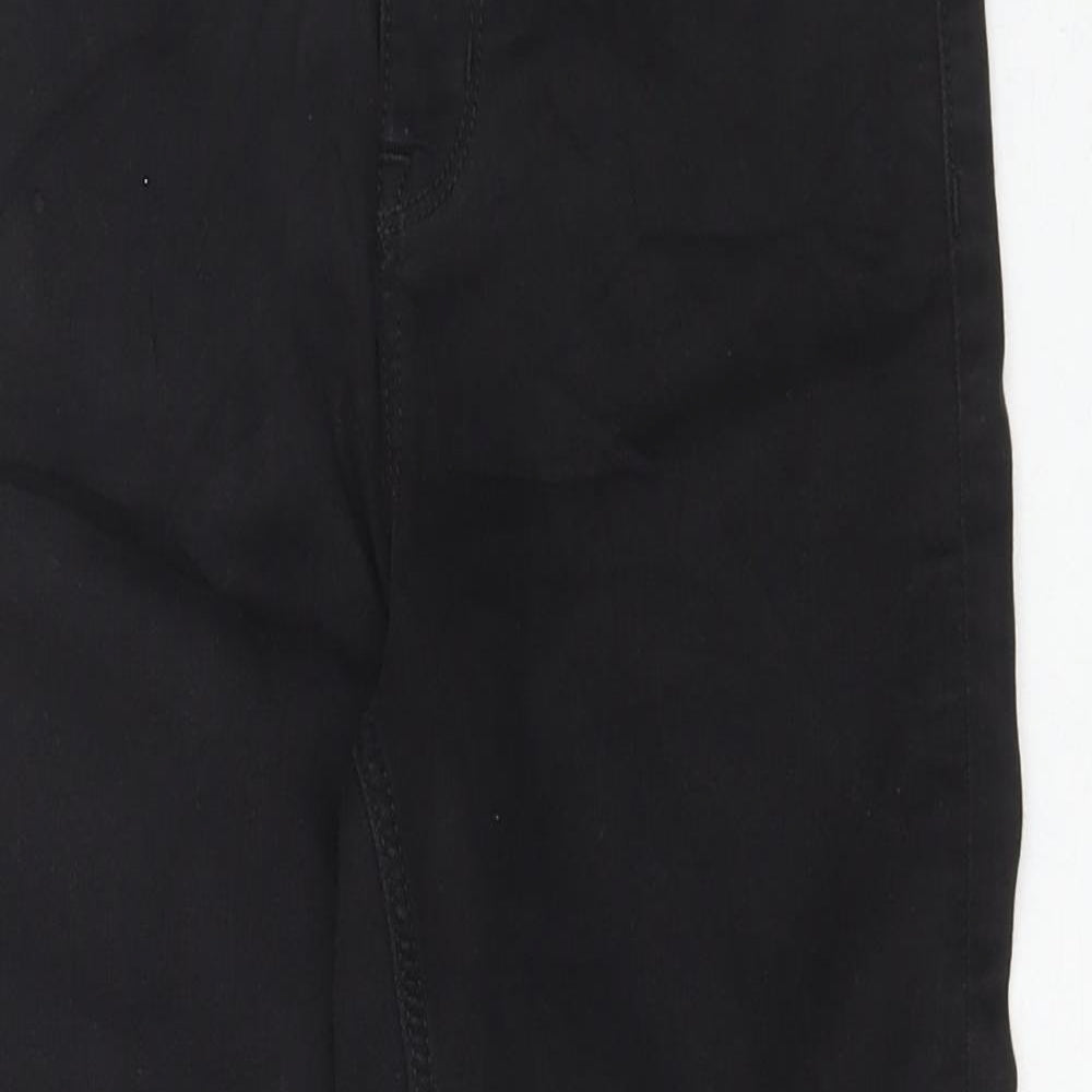 Marks and Spencer Womens Black Cotton Cropped Jeans Size 8 L23 in Regular Zip
