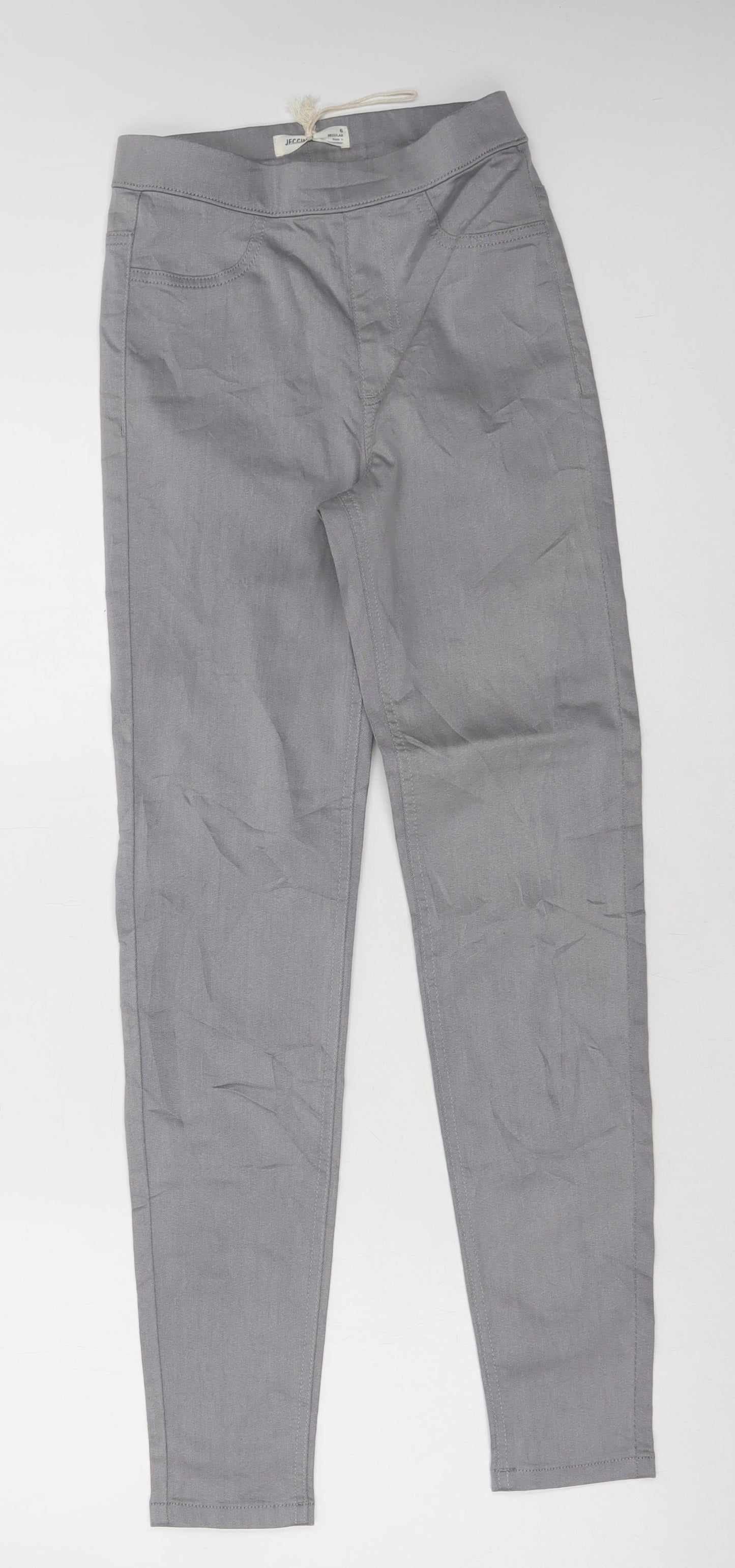 Marks and Spencer Womens Grey Cotton Jegging Jeans Size 6 L29 in Regular