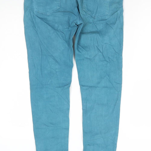 Allen Solly Womens Blue Cotton Skinny Jeans Size 28 in L30 in Regular Button