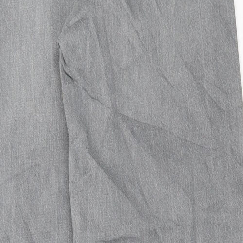 Marks and Spencer Womens Grey Cotton Wide-Leg Jeans Size 6 L29 in Regular Button - Balloon Leg