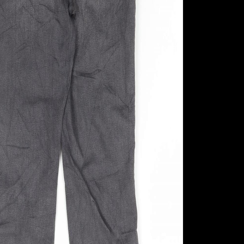 Marks and Spencer Womens Grey Cotton Straight Jeans Size 16 L29 in Regular Button