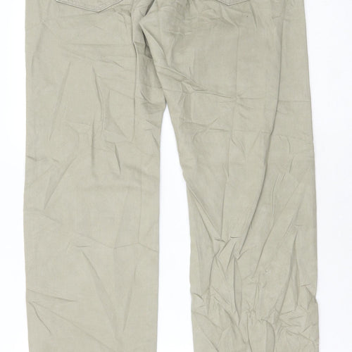 Marks and Spencer Mens Beige Cotton Chino Trousers Size 30 in L31 in Regular Button