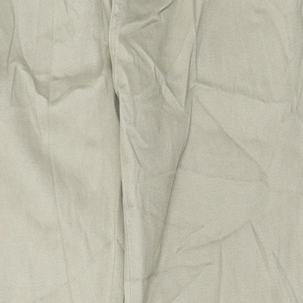 Marks and Spencer Mens Beige Cotton Chino Trousers Size 30 in L31 in Regular Button