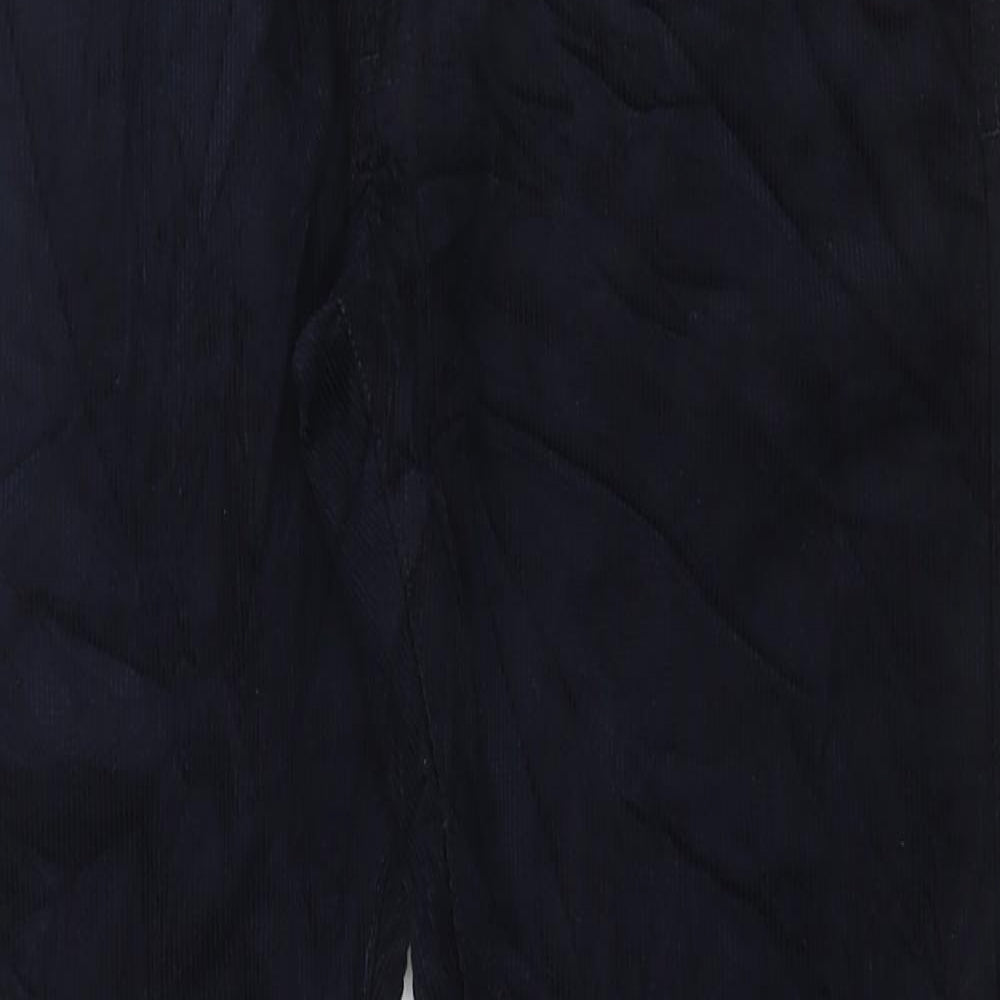 Marks and Spencer Mens Black Cotton Trousers Size 30 in L30 in Regular Button