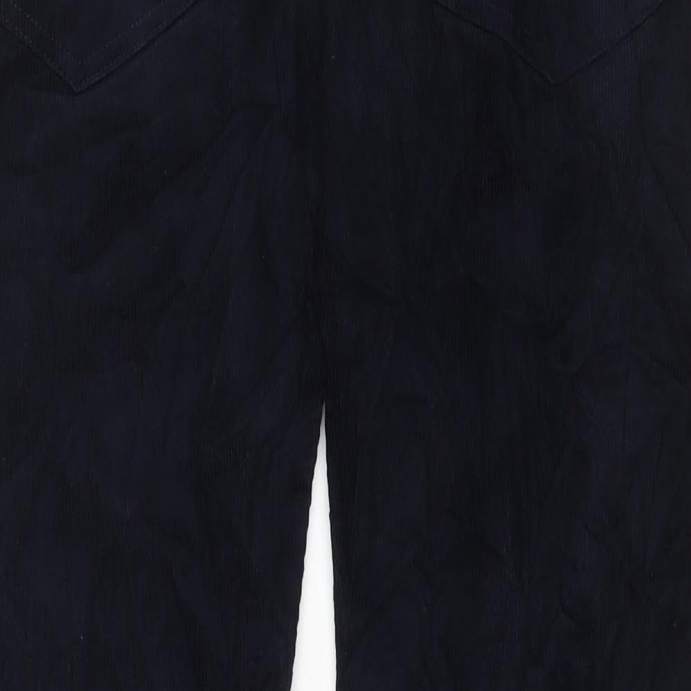 Marks and Spencer Mens Black Cotton Trousers Size 30 in L30 in Regular Button