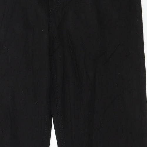 Marks and Spencer Mens Black Cotton Straight Jeans Size 32 in L31 in Regular Button