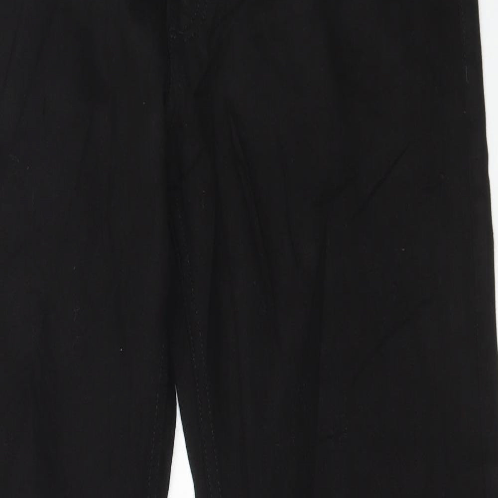 Marks and Spencer Mens Black Cotton Straight Jeans Size 32 in L31 in Regular Button