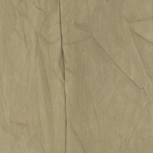 Marks and Spencer Womens Beige Cotton Chino Trousers Size 30 in L33 in Regular Button