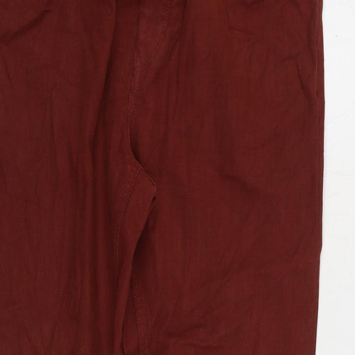 Marks and Spencer Mens Orange Cotton Straight Jeans Size 36 in L31 in Regular Zip