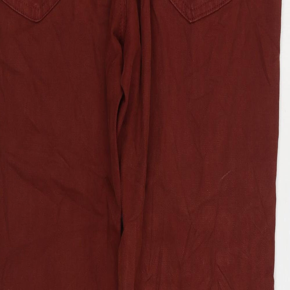 Marks and Spencer Mens Orange Cotton Straight Jeans Size 36 in L31 in Regular Zip