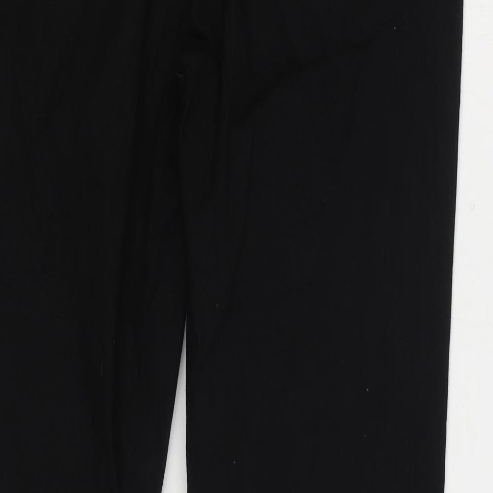 Marks and Spencer Womens Black Cotton Bootcut Jeans Size 14 L30 in Slim Zip