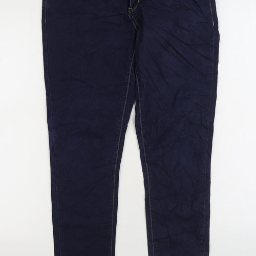 Denim & Co. Womens Blue Cotton Skinny Jeans Size 12 L27 in Regular Zip