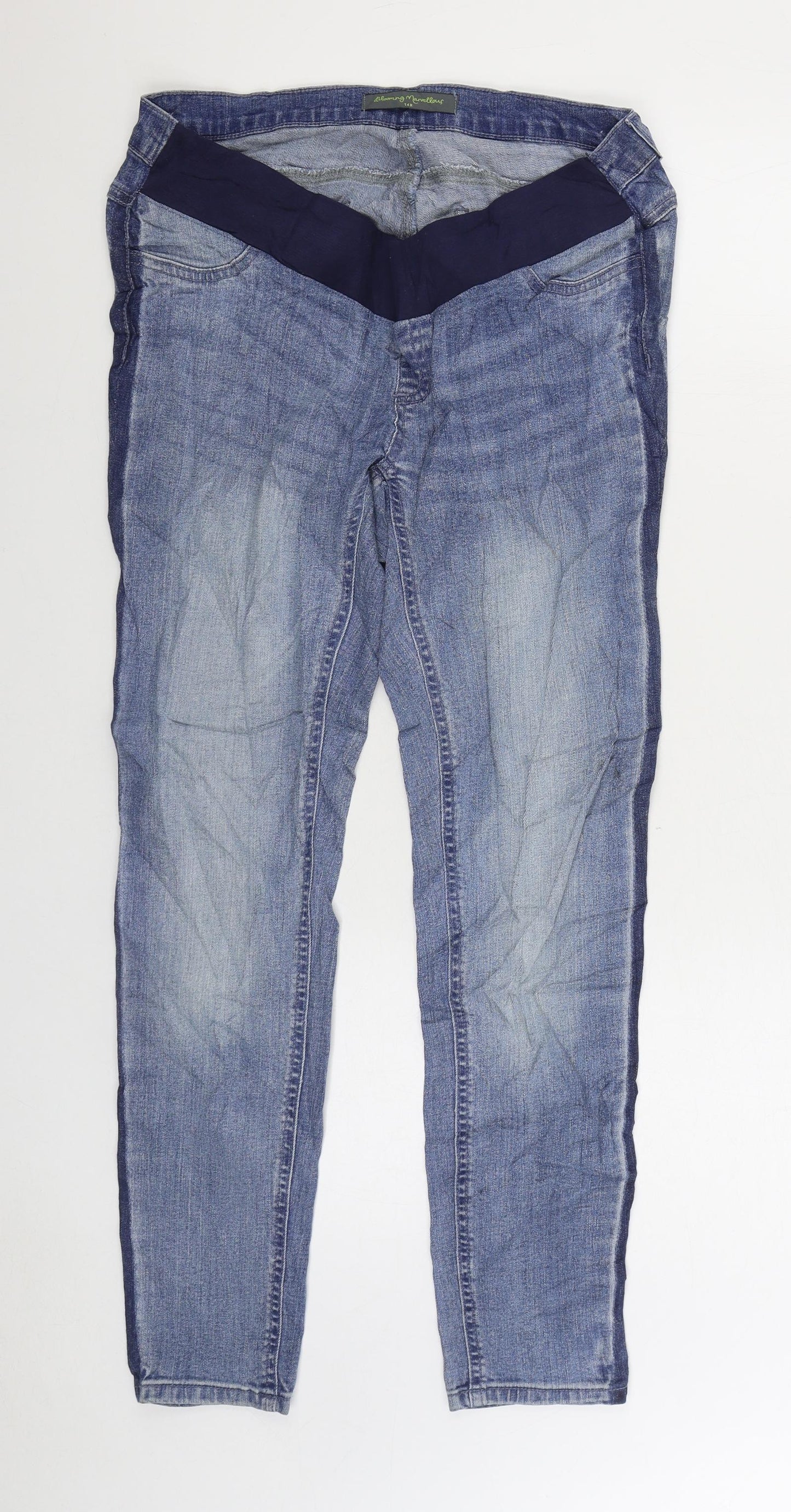 Blooming Marvelous Womens Blue Cotton Jegging Jeans Size 14 L28 in Regular