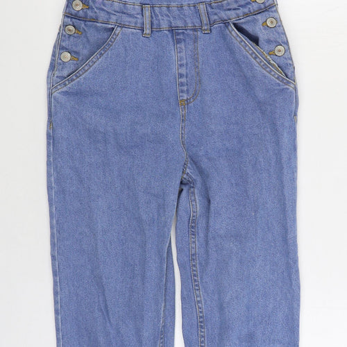 Denim & Co. Womens Blue Cotton Dungaree One-Piece Size 6 Buckle