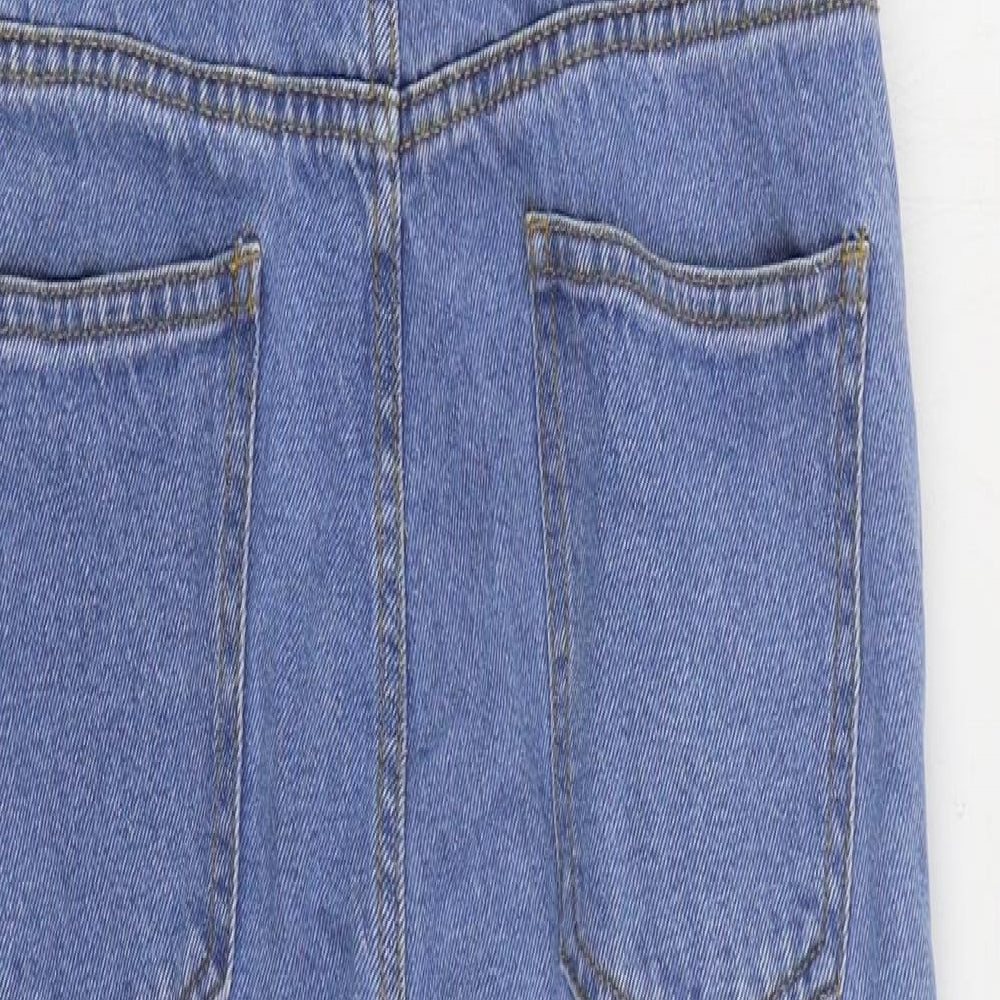 Denim & Co. Womens Blue Cotton Dungaree One-Piece Size 6 Buckle