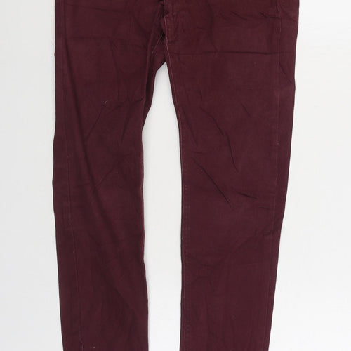 Part Two Womens Red Cotton Skinny Jeans Size 8 L32 in Regular Zip