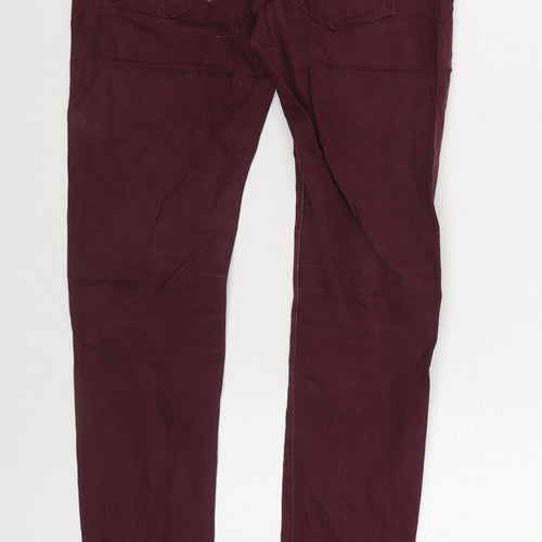 Part Two Womens Red Cotton Skinny Jeans Size 8 L32 in Regular Zip