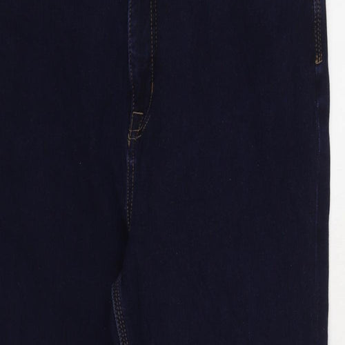 Marks and Spencer Womens Blue Cotton Straight Jeans Size 36 in L32 in Regular Zip