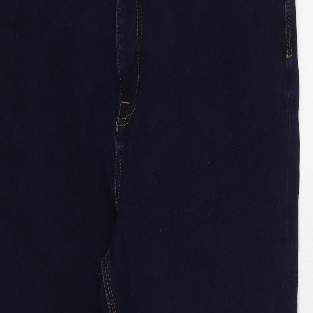 Marks and Spencer Womens Blue Cotton Straight Jeans Size 36 in L32 in Regular Zip