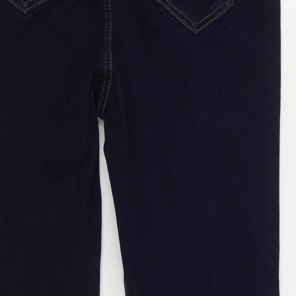 Marks and Spencer Womens Blue Cotton Straight Jeans Size 36 in L32 in Regular Zip