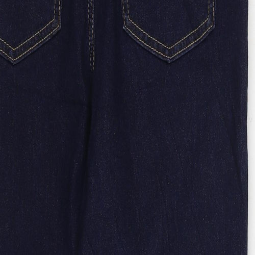 Marks and Spencer Womens Blue Cotton Skinny Jeans Size 12 L21 in Regular Zip - Cropped