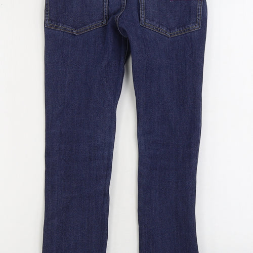 Ted Baker Girls Blue Cotton Straight Jeans Size 12 Years L26 in Regular Zip