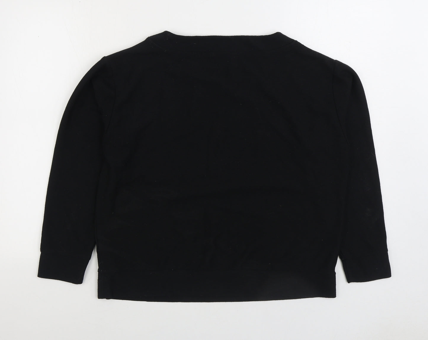 Nutmeg Womens Black Polyester Pullover Sweatshirt Size 12 Pullover