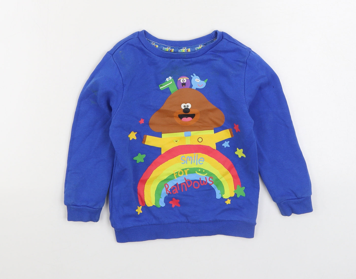 George Boys Blue Cotton Pullover Sweatshirt Size 3-4 Years Pullover - Hey Duggee