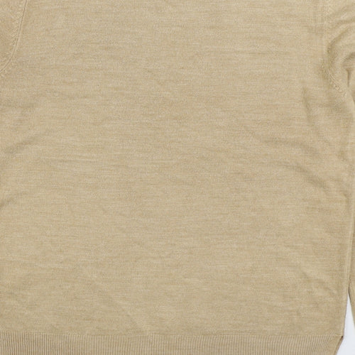 Marks and Spencer Womens Beige Round Neck Acrylic Pullover Jumper Size 14