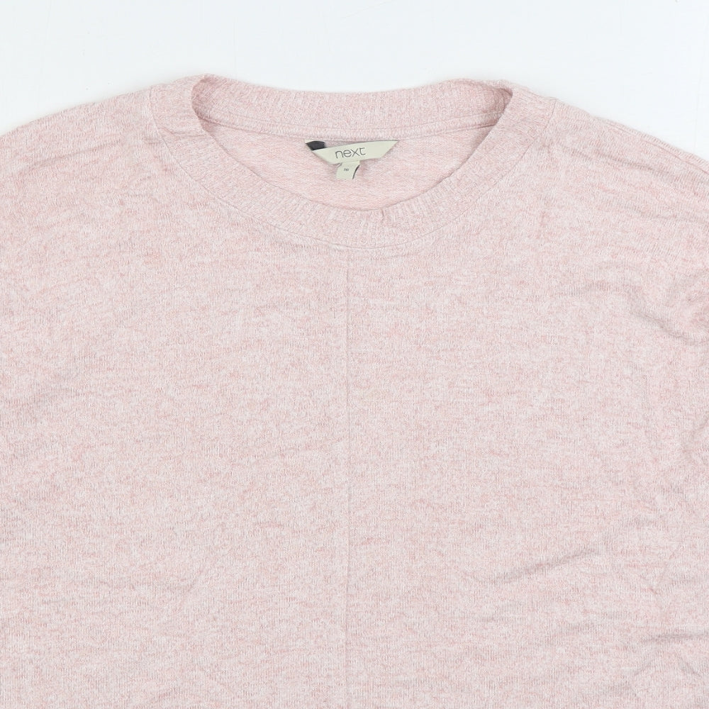 NEXT Womens Pink Round Neck Viscose Pullover Jumper Size 16