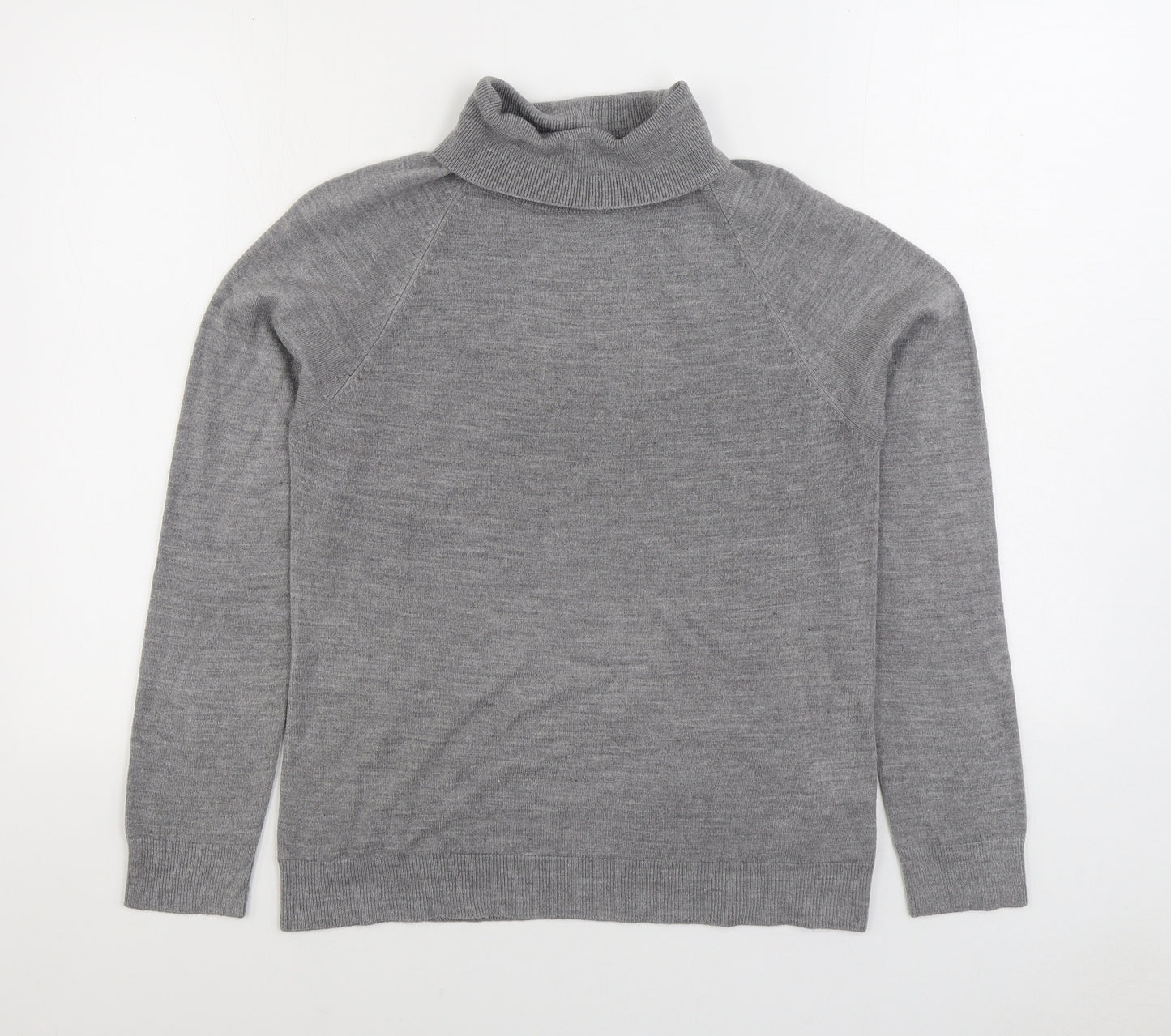 Primark Womens Grey Roll Neck Acrylic Pullover Jumper Size 12