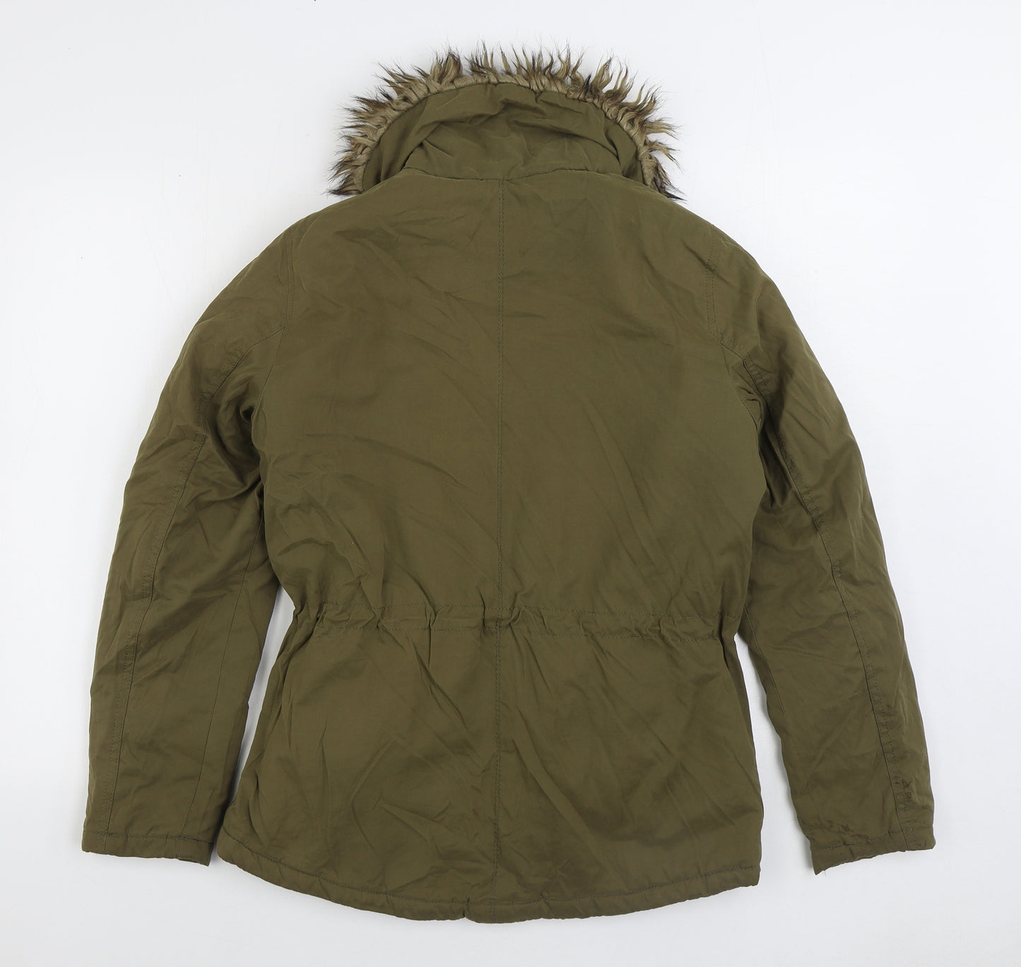 Papaya Womens Green Parka Coat Size 8 Zip