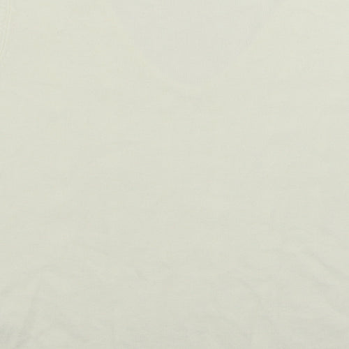 Marks and Spencer Womens Ivory V-Neck Acrylic Pullover Jumper Size 16