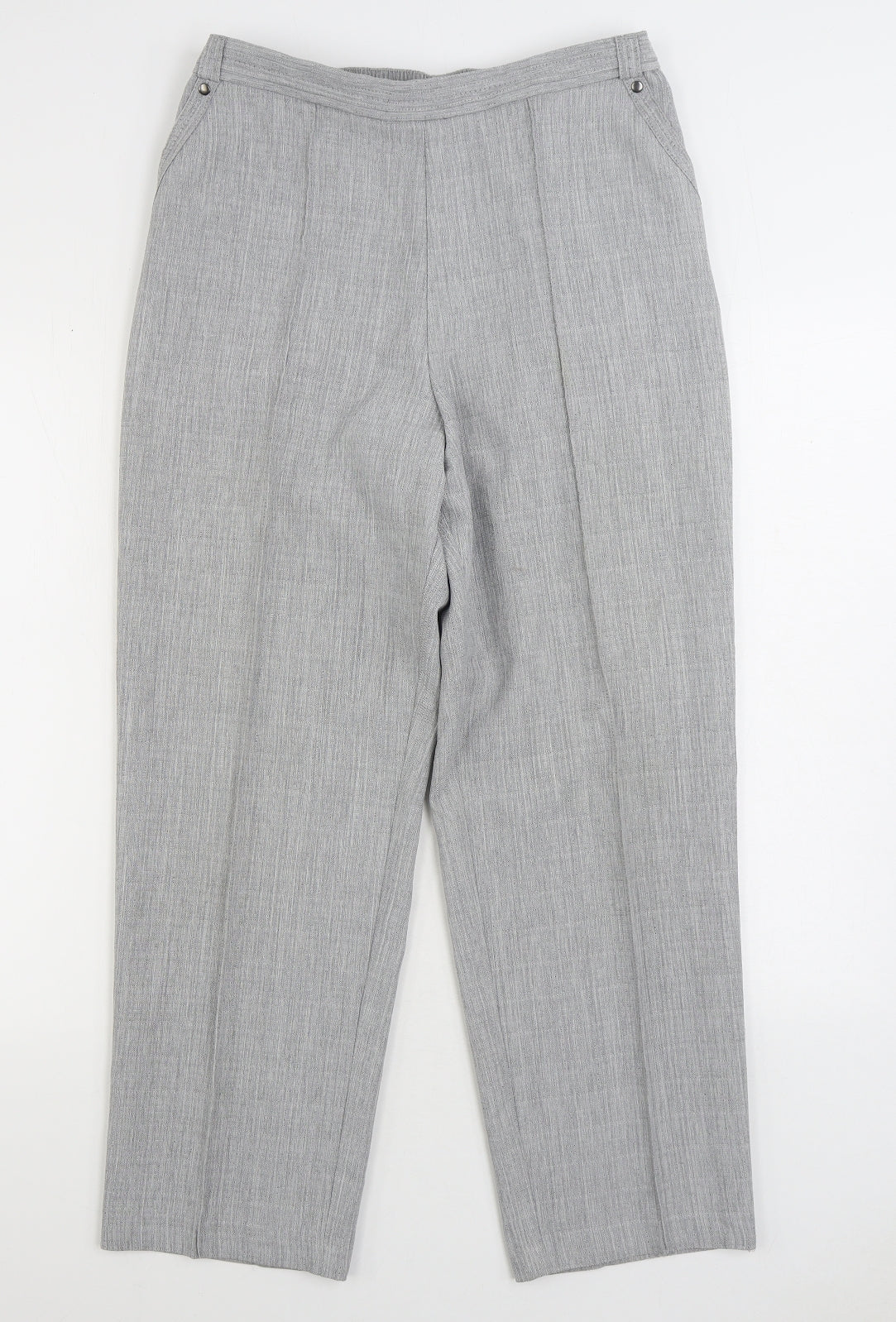Marks and Spencer Womens Grey Polyester Trousers Size 14 L27 in Regular