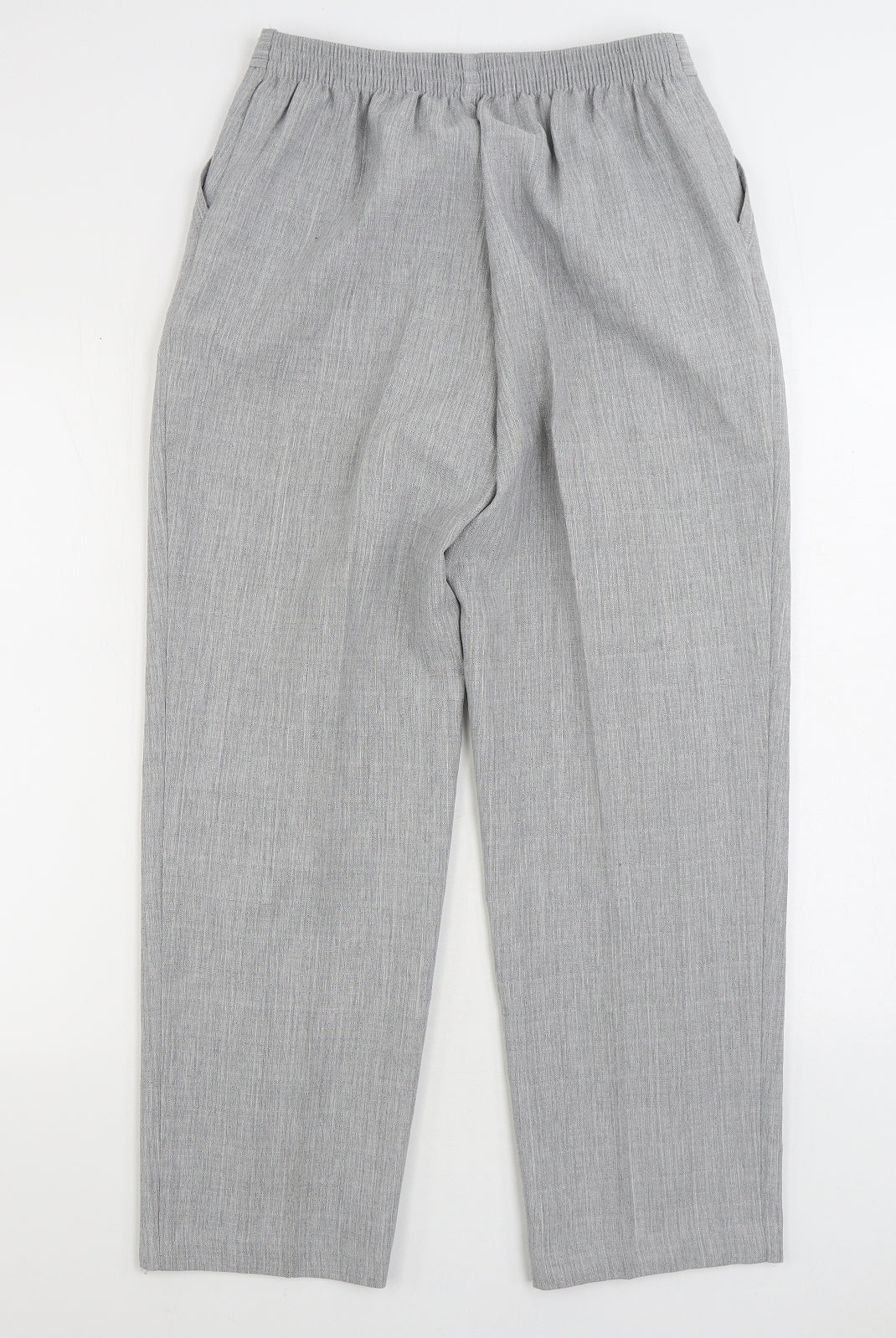Marks and Spencer Womens Grey Polyester Trousers Size 14 L27 in Regular