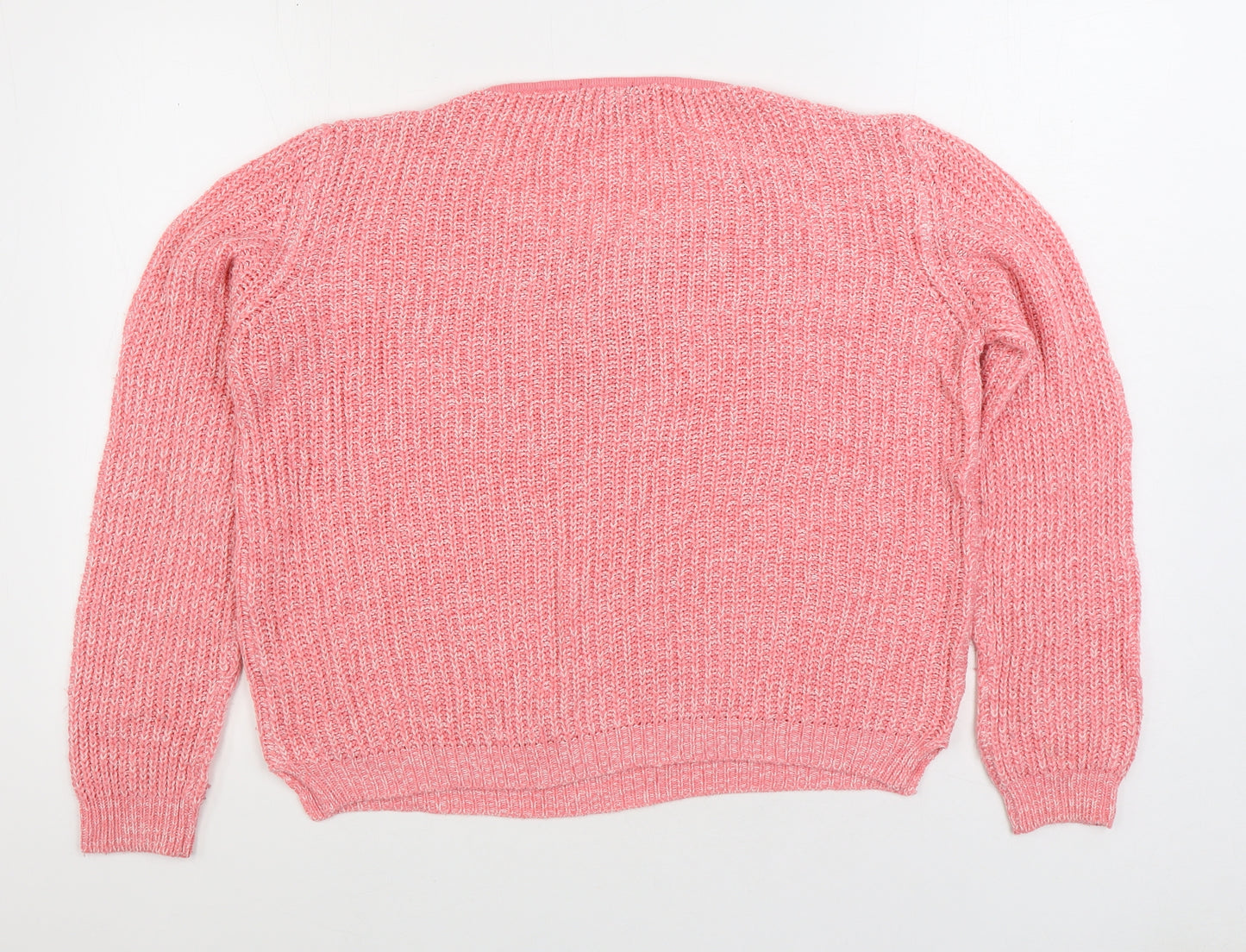 PEP&CO Womens Pink Round Neck Acrylic Pullover Jumper Size 18