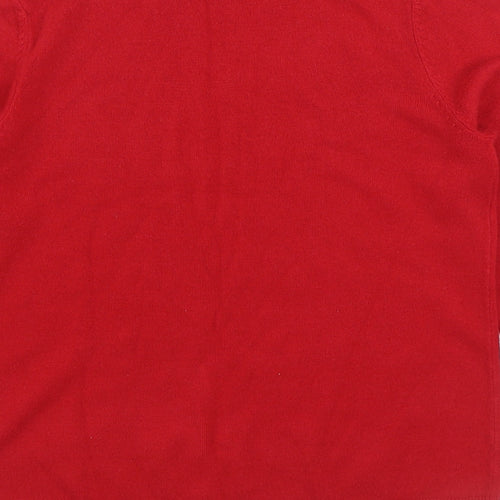 BHS Womens Red Boat Neck Acrylic Pullover Jumper Size 10