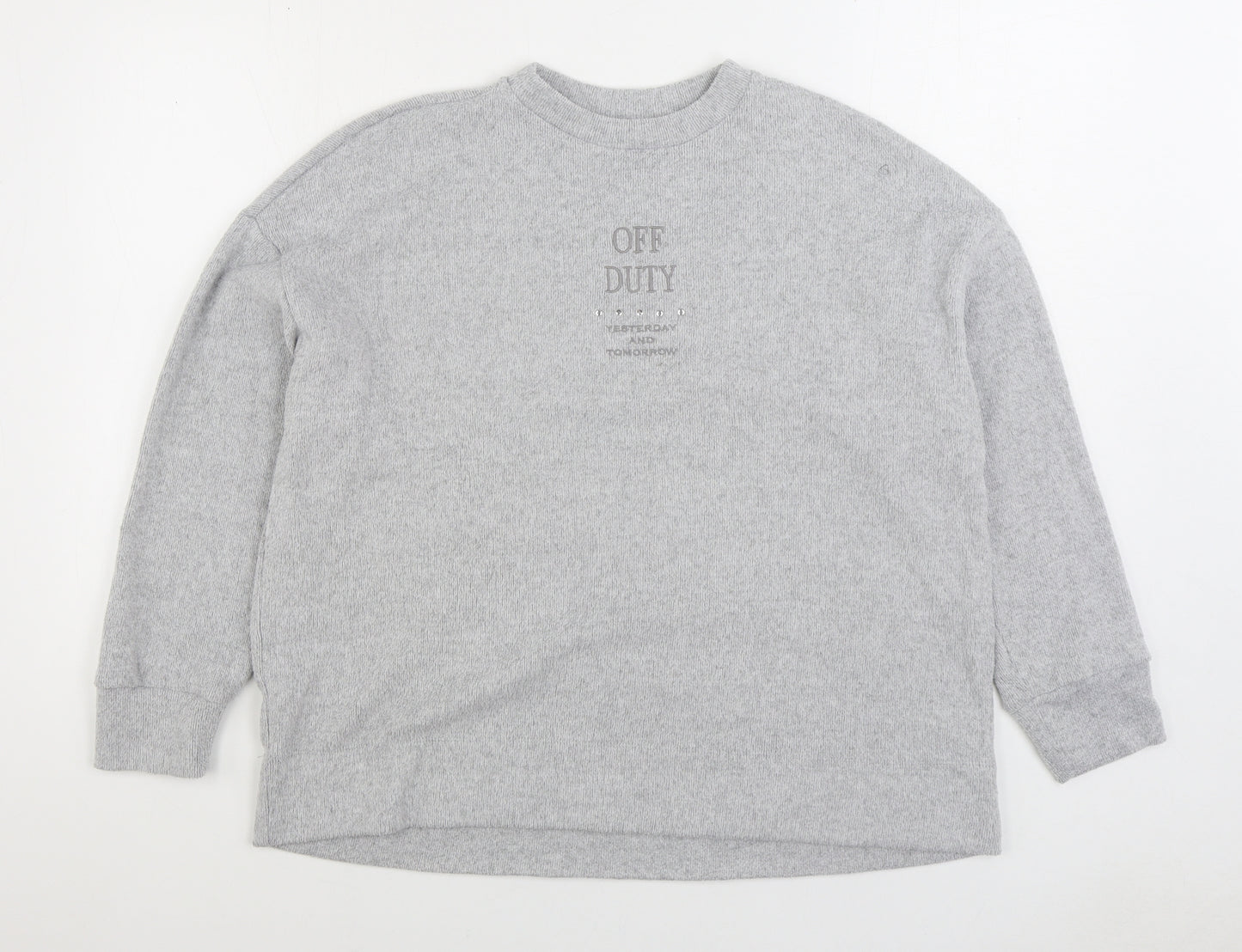 F&F Womens Grey Round Neck Polyester Pullover Jumper Size S - Off Duty