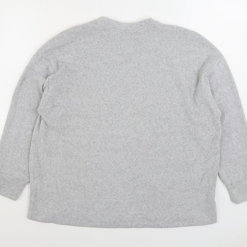 F&F Womens Grey Round Neck Polyester Pullover Jumper Size S - Off Duty