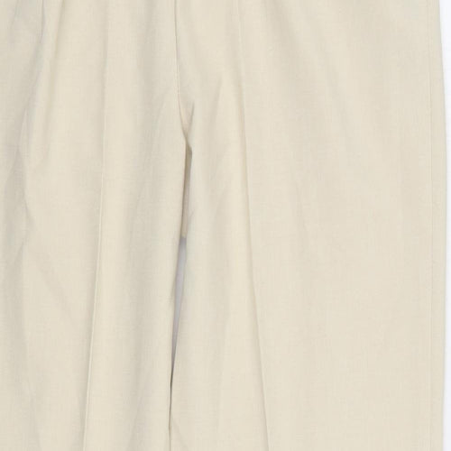 Marks and Spencer Womens Beige Polyester Trousers Size 14 L26 in Regular