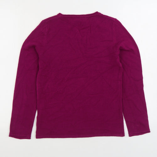 Autonomy Womens Pink Round Neck Acrylic Pullover Jumper Size 10